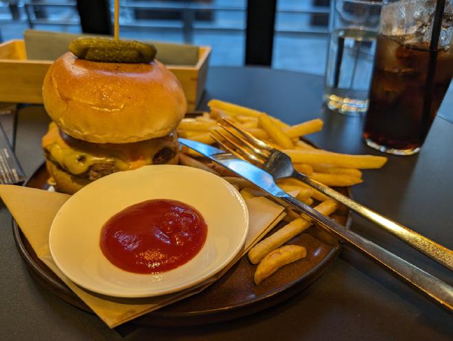 Wagyu burger with fries